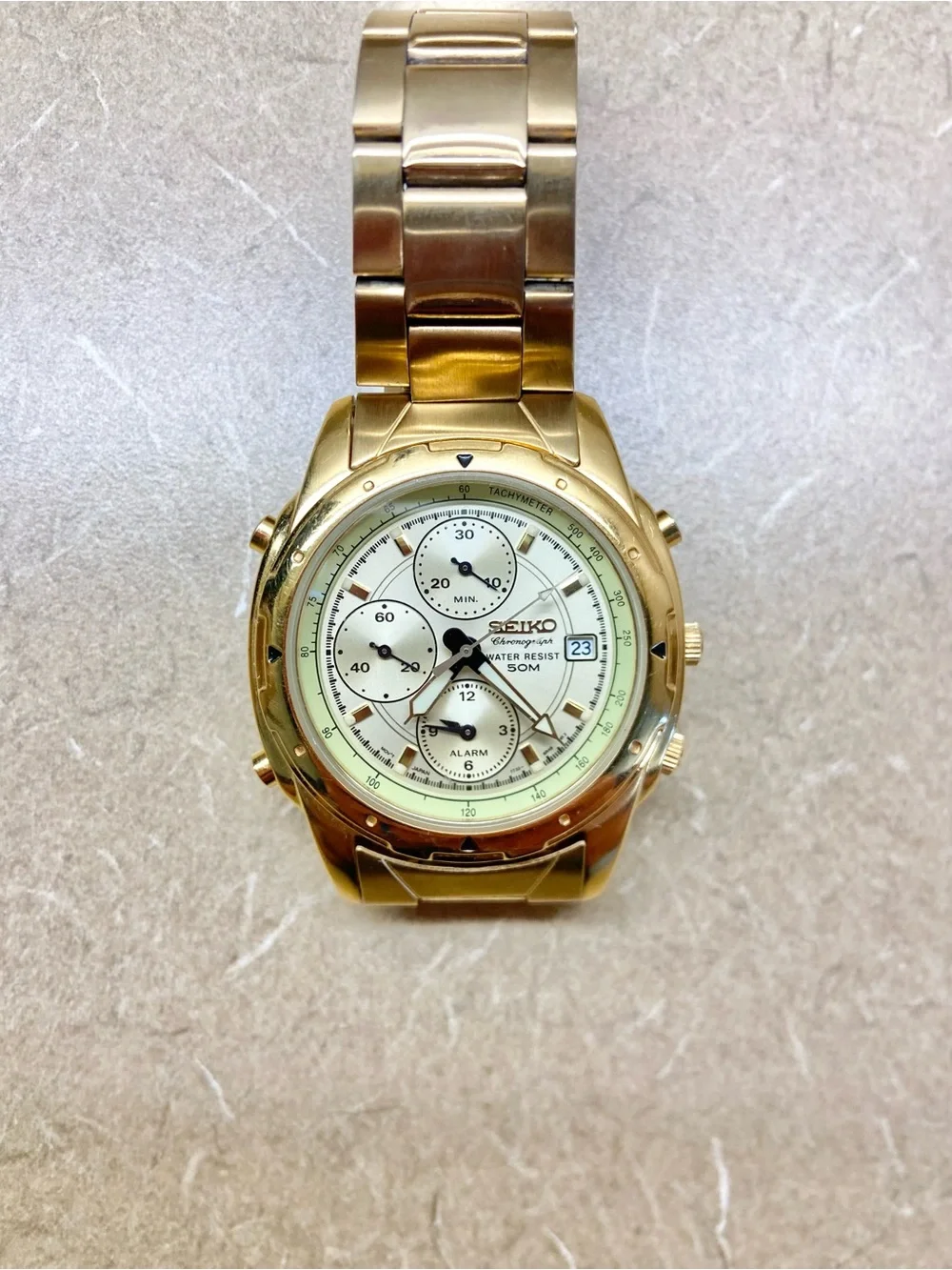 Seiko Chronograph 7T32-6M59 1990s quartz watch